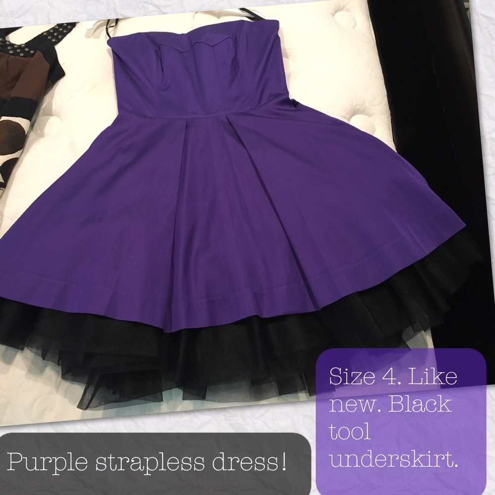 COPY - Purple strapless cocktail dress